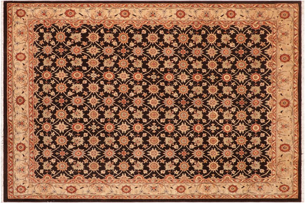 handmade Transitional Kafkaz Chobi Ziegler Brown Beige Hand Knotted RECTANGLE 100% WOOL area rug 8 x 10