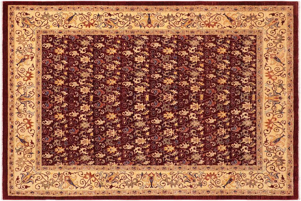 handmade Transitional Kafkaz Chobi Ziegler Red Beige Hand Knotted RECTANGLE 100% WOOL area rug 8 x 10