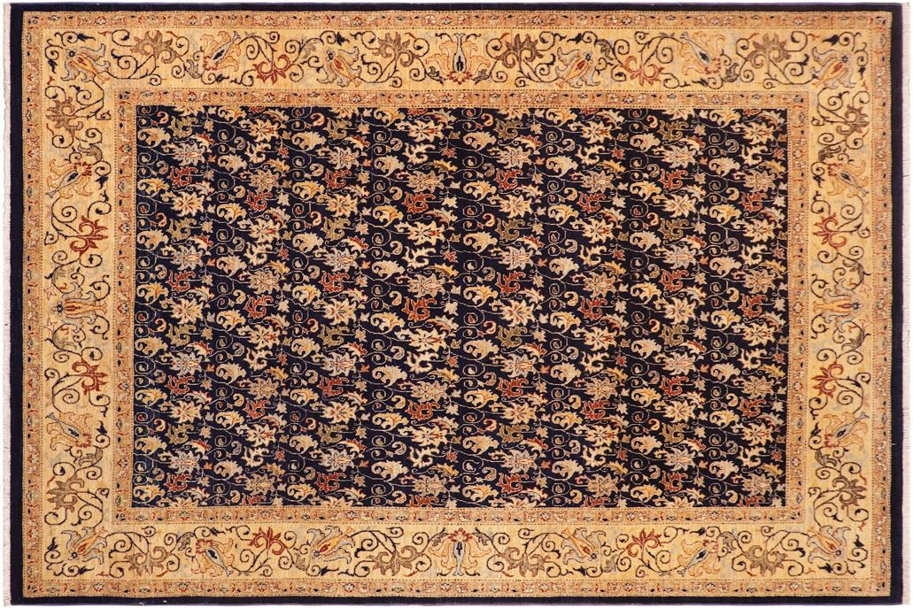 handmade Transitional Kafkaz Chobi Ziegler Blue Beige Hand Knotted RECTANGLE 100% WOOL area rug 8 x 10