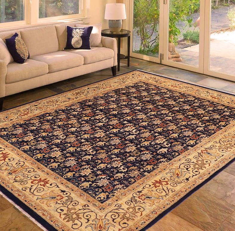 handmade Transitional Kafkaz Chobi Ziegler Blue Beige Hand Knotted RECTANGLE 100% WOOL area rug 8 x 10