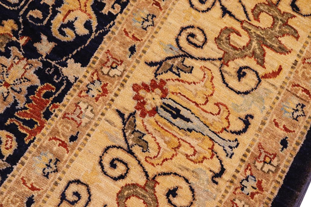 handmade Transitional Kafkaz Chobi Ziegler Blue Beige Hand Knotted RECTANGLE 100% WOOL area rug 8 x 10