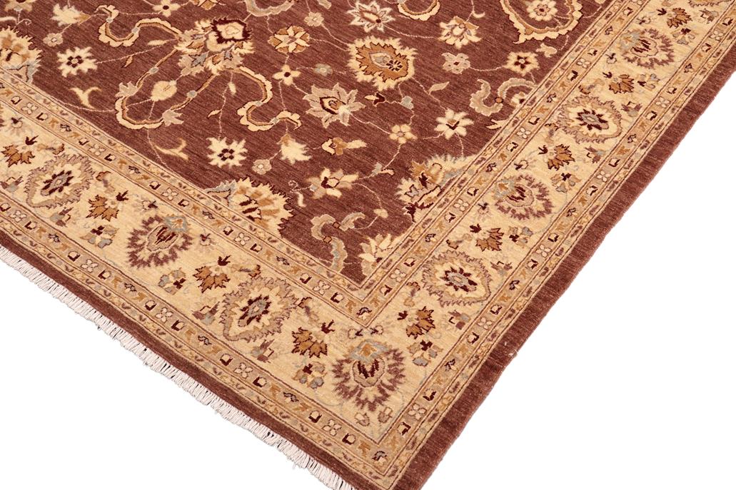 handmade Traditional Kafkaz Chobi Ziegler Brown Beige Hand Knotted RECTANGLE 100% WOOL area rug 8 x 10