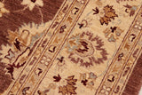handmade Traditional Kafkaz Chobi Ziegler Brown Beige Hand Knotted RECTANGLE 100% WOOL area rug 8 x 10