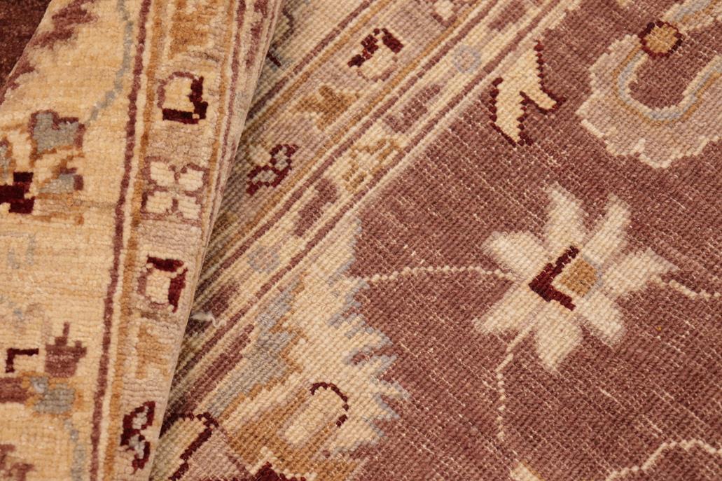 handmade Traditional Kafkaz Chobi Ziegler Brown Beige Hand Knotted RECTANGLE 100% WOOL area rug 8 x 10