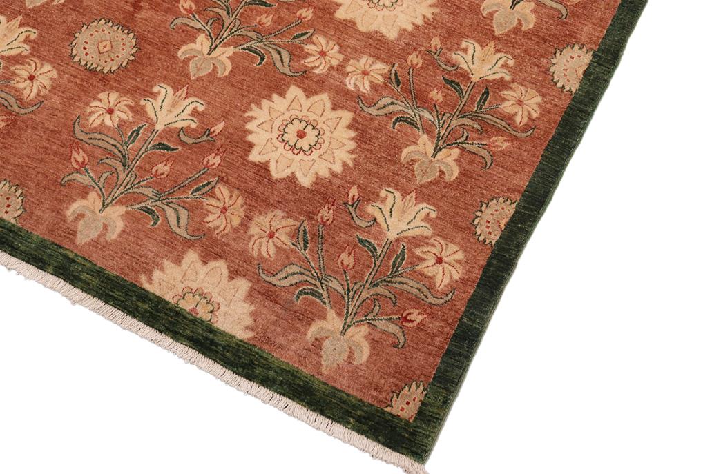 handmade Transitional Kafkaz Chobi Ziegler Brown Green Hand Knotted RECTANGLE 100% WOOL area rug 8 x 9