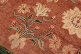 handmade Transitional Kafkaz Chobi Ziegler Brown Green Hand Knotted RECTANGLE 100% WOOL area rug 8 x 9