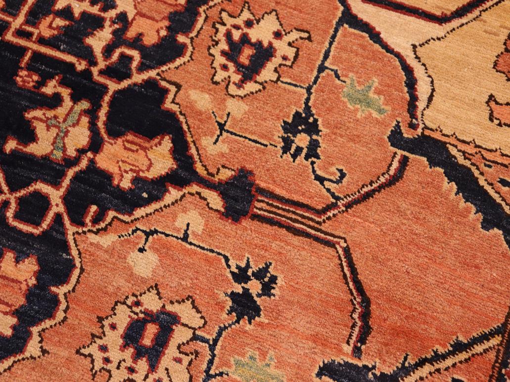 handmade Traditional Antique Rust Blue Hand Knotted RECTANGLE 100% WOOL area rug 8x10