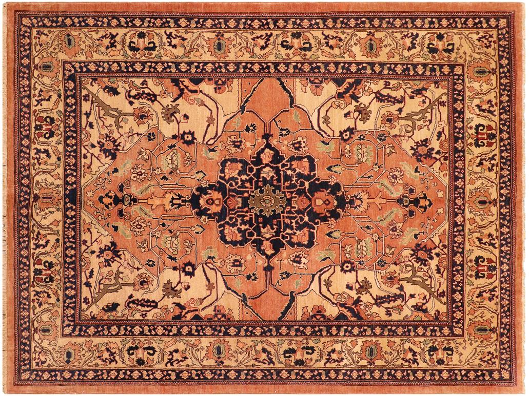 handmade Traditional Antique Rust Blue Hand Knotted RECTANGLE 100% WOOL area rug 8x10