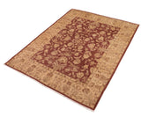 handmade Traditional Kafkaz Chobi Ziegler Brown Tan Hand Knotted RECTANGLE 100% WOOL area rug 8 x 10