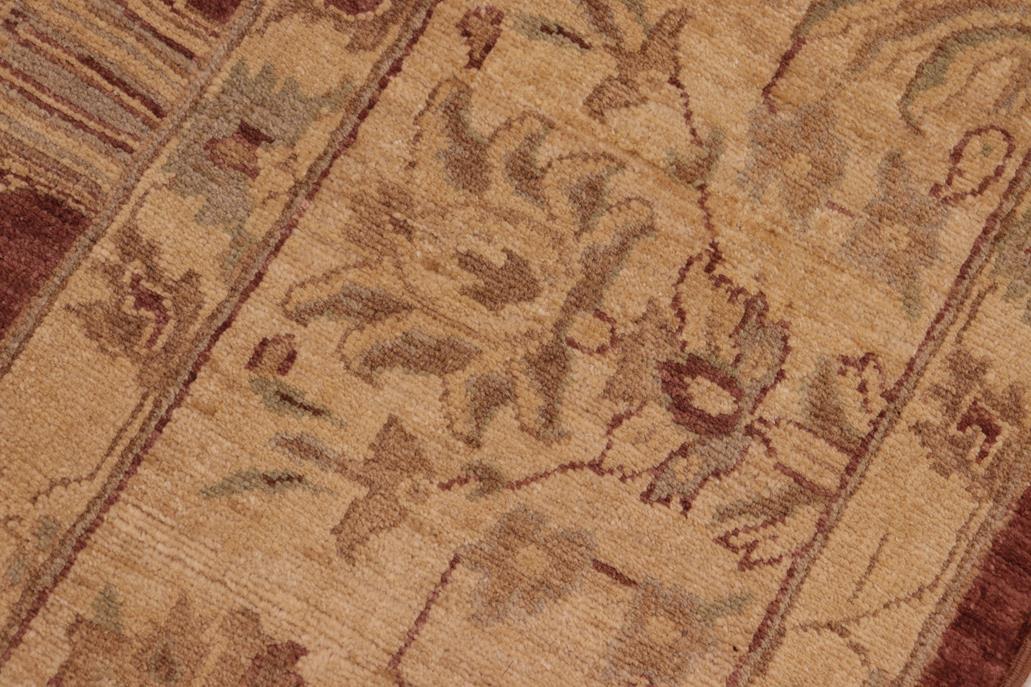 handmade Traditional Kafkaz Chobi Ziegler Brown Tan Hand Knotted RECTANGLE 100% WOOL area rug 8 x 10