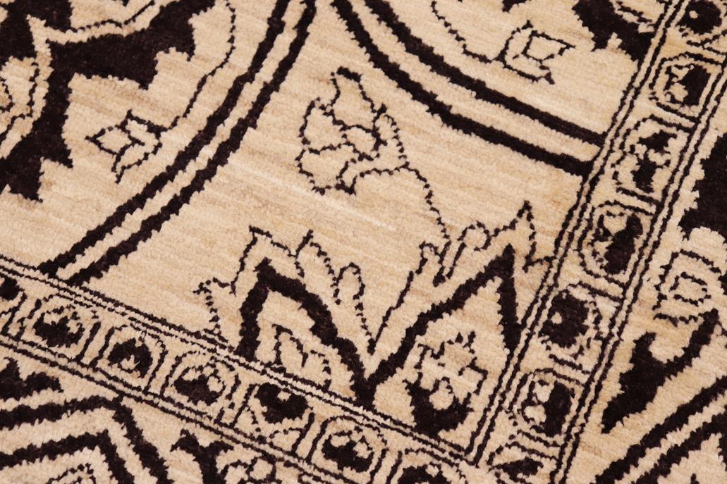handmade Geometric Kafkaz Chobi Ziegler Ivory Beige Hand Knotted RECTANGLE 100% WOOL area rug 8 x 10