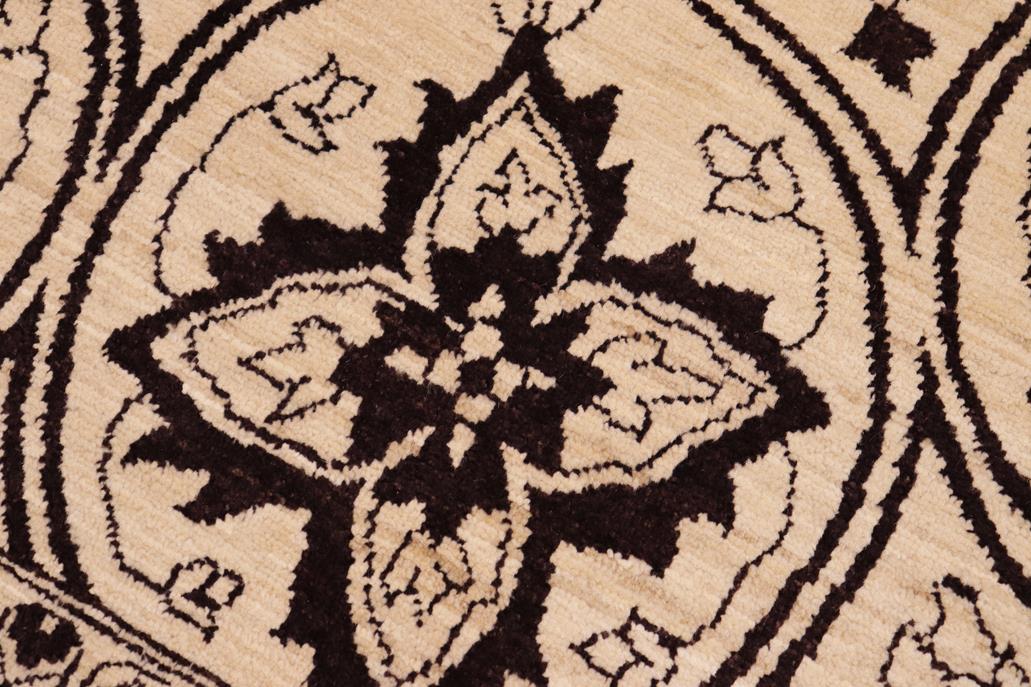 handmade Geometric Kafkaz Chobi Ziegler Ivory Beige Hand Knotted RECTANGLE 100% WOOL area rug 8 x 10