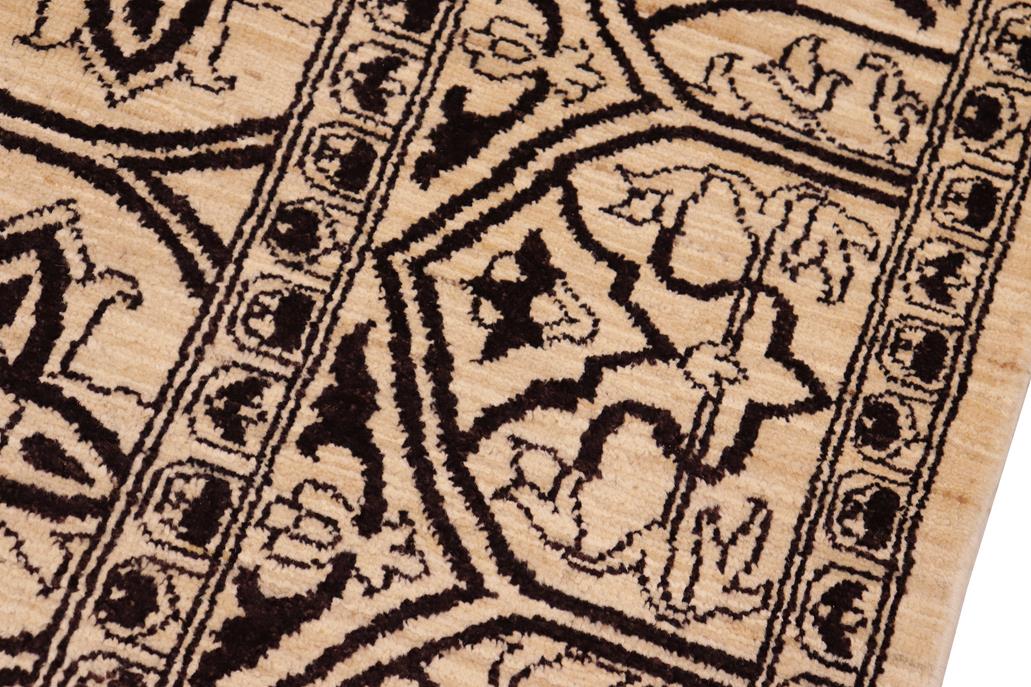 handmade Geometric Kafkaz Chobi Ziegler Ivory Beige Hand Knotted RECTANGLE 100% WOOL area rug 8 x 10