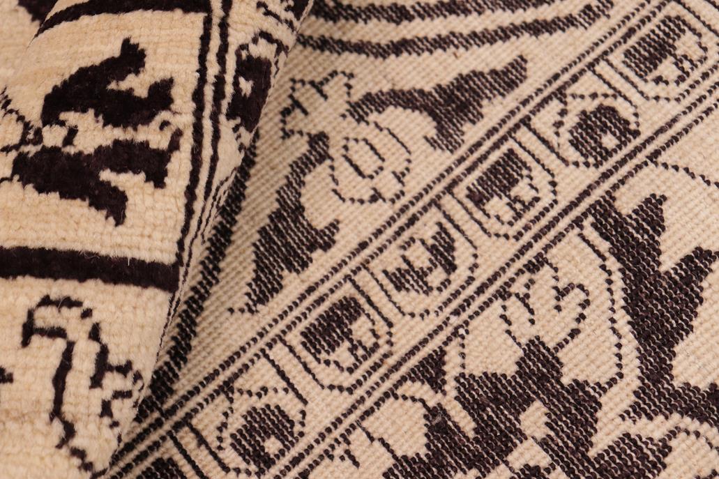 handmade Geometric Kafkaz Chobi Ziegler Ivory Beige Hand Knotted RECTANGLE 100% WOOL area rug 8 x 10