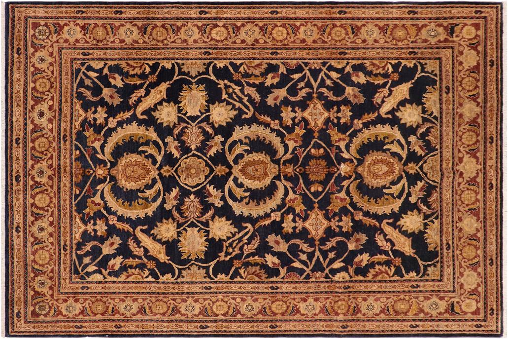 handmade Traditional Kafkaz Chobi Ziegler Blue Brown Hand Knotted RECTANGLE 100% WOOL area rug 8 x 10