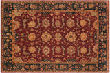Boho Chic Ziegler Latisha Wine Red Green Hand-Knotted Wool Rug - 9'2'' x 11'11''