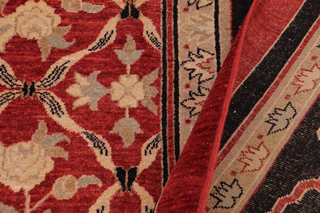 handmade Transitional Kafkaz Chobi Ziegler Red Black Hand Knotted RECTANGLE 100% WOOL area rug 9 x 12