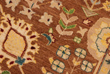 handmade Traditional Kafkaz Chobi Ziegler Brown Beige Hand Knotted RECTANGLE 100% WOOL area rug 9 x 12