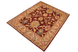 handmade Traditional Kafkaz Chobi Ziegler Red Tan Hand Knotted RECTANGLE 100% WOOL area rug 8 x 10