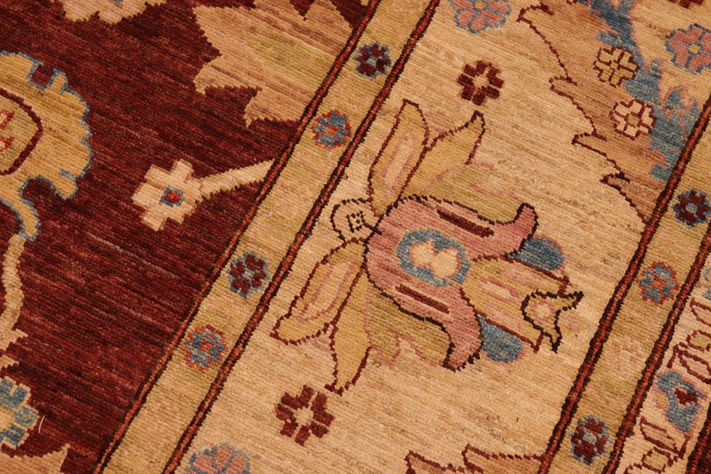 handmade Traditional Kafkaz Chobi Ziegler Red Tan Hand Knotted RECTANGLE 100% WOOL area rug 8 x 10