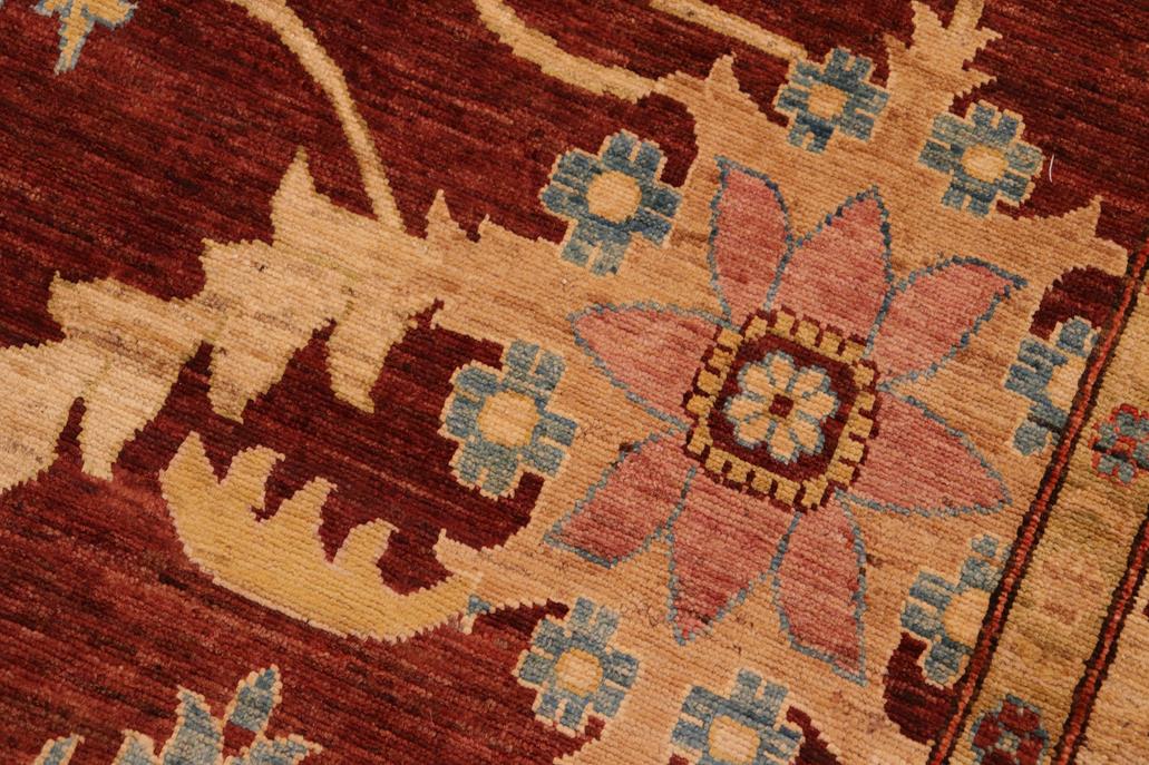 handmade Traditional Kafkaz Chobi Ziegler Red Tan Hand Knotted RECTANGLE 100% WOOL area rug 8 x 10