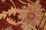 handmade Traditional Kafkaz Chobi Ziegler Red Tan Hand Knotted RECTANGLE 100% WOOL area rug 8 x 10
