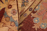handmade Traditional Kafkaz Chobi Ziegler Red Tan Hand Knotted RECTANGLE 100% WOOL area rug 8 x 10