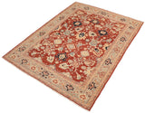 handmade Traditional Kafkaz Chobi Ziegler Rust Blue Hand Knotted RECTANGLE 100% WOOL area rug 8 x 10