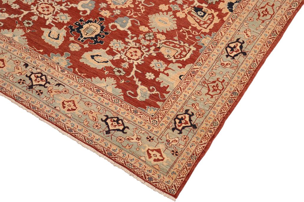 handmade Traditional Kafkaz Chobi Ziegler Rust Blue Hand Knotted RECTANGLE 100% WOOL area rug 8 x 10