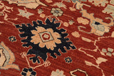 handmade Traditional Kafkaz Chobi Ziegler Rust Blue Hand Knotted RECTANGLE 100% WOOL area rug 8 x 10