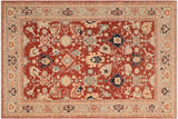 handmade Traditional Kafkaz Chobi Ziegler Rust Blue Hand Knotted RECTANGLE 100% WOOL area rug 8 x 10