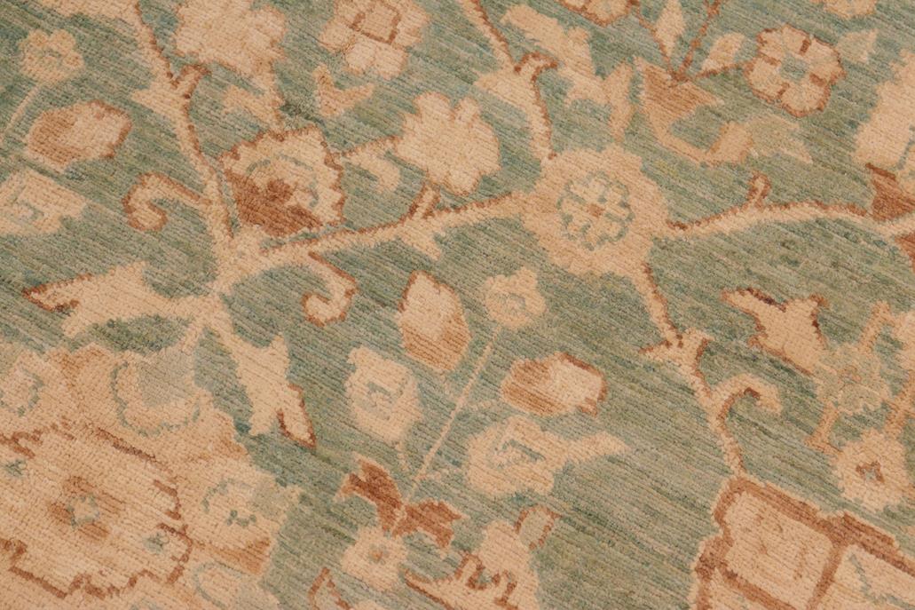 handmade Traditional Kafkaz Chobi Ziegler Green Tan Hand Knotted RECTANGLE 100% WOOL area rug 8 x 10