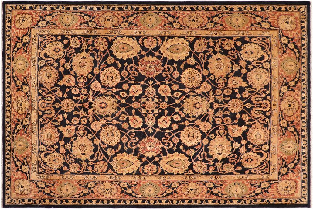 handmade Traditional Kafkaz Chobi Ziegler Blue Rust Hand Knotted RECTANGLE 100% WOOL area rug 8 x 11