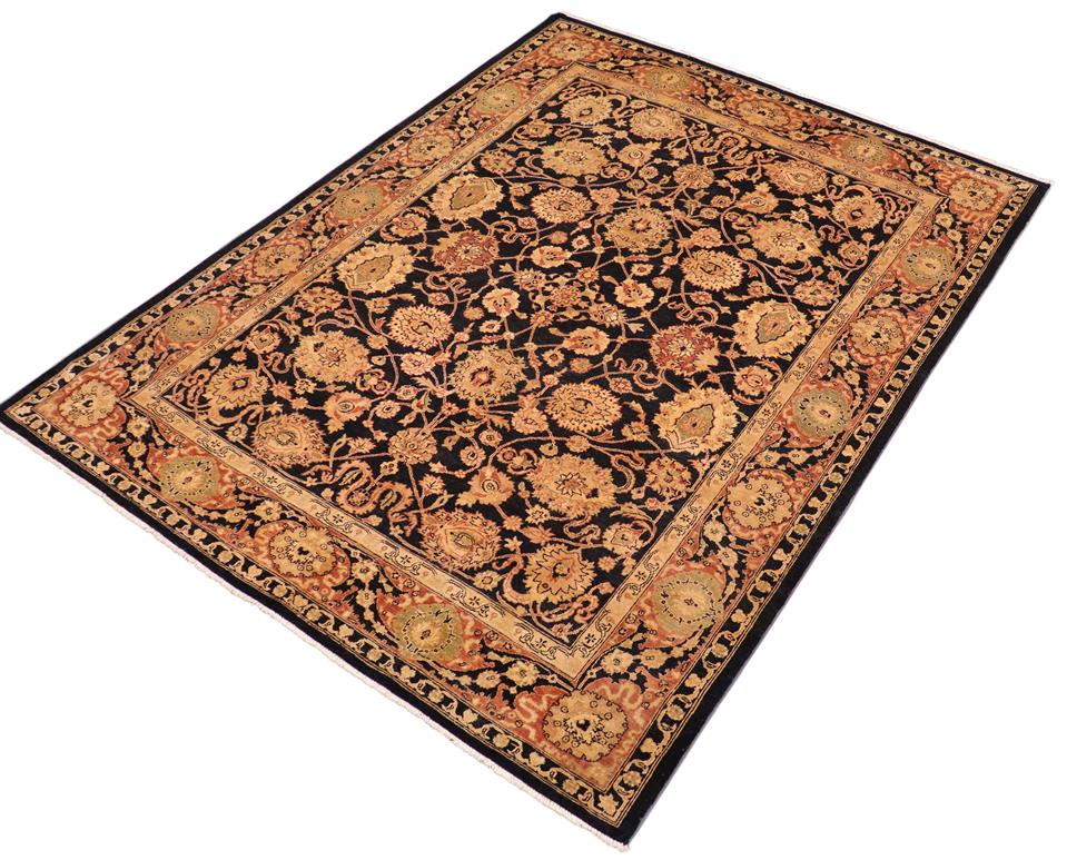 handmade Traditional Kafkaz Chobi Ziegler Blue Rust Hand Knotted RECTANGLE 100% WOOL area rug 8 x 11
