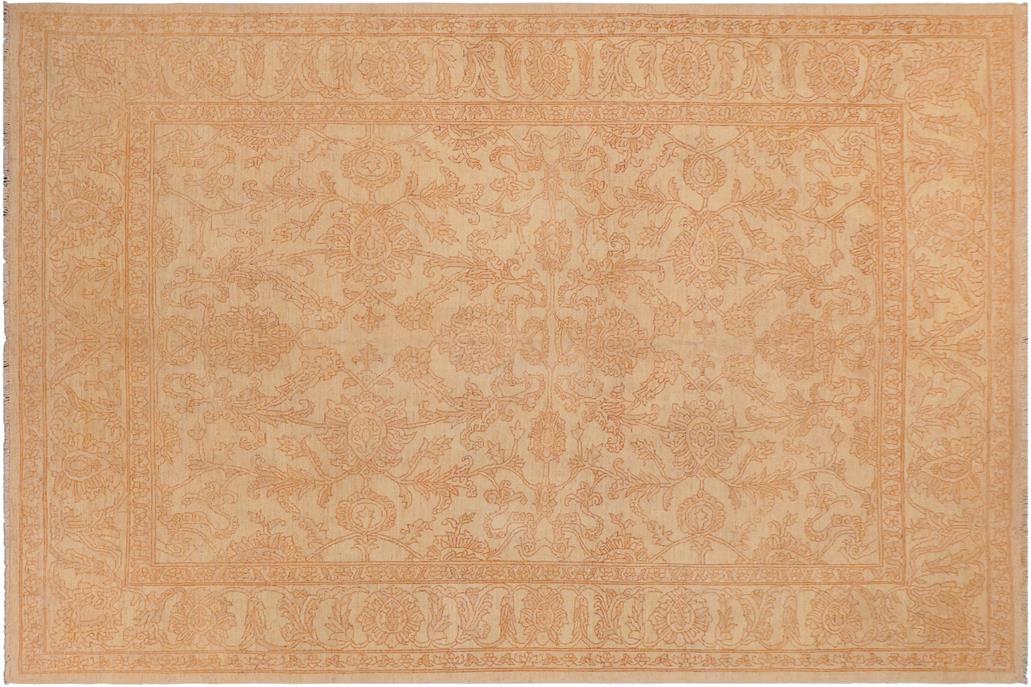 handmade Traditional Kafkaz Chobi Ziegler Beige Rust Hand Knotted RECTANGLE 100% WOOL area rug 8 x 11