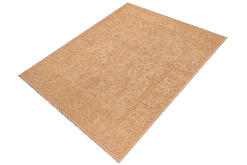 handmade Traditional Kafkaz Chobi Ziegler Beige Rust Hand Knotted RECTANGLE 100% WOOL area rug 8 x 11