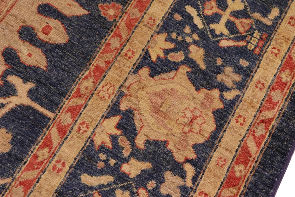 handmade Traditional Kafkaz Chobi Ziegler Blue Tan Hand Knotted RECTANGLE 100% WOOL area rug 8 x 10