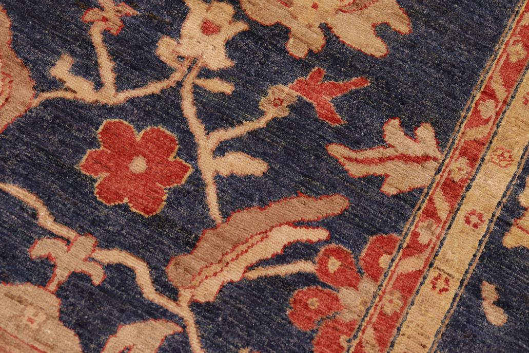 handmade Traditional Kafkaz Chobi Ziegler Blue Tan Hand Knotted RECTANGLE 100% WOOL area rug 8 x 10