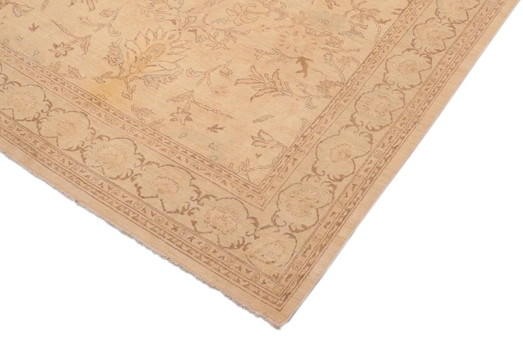 handmade Traditional Kafkaz Chobi Ziegler Tan Brown Hand Knotted RECTANGLE 100% WOOL area rug 8 x 11