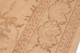handmade Traditional Kafkaz Chobi Ziegler Tan Brown Hand Knotted RECTANGLE 100% WOOL area rug 8 x 11