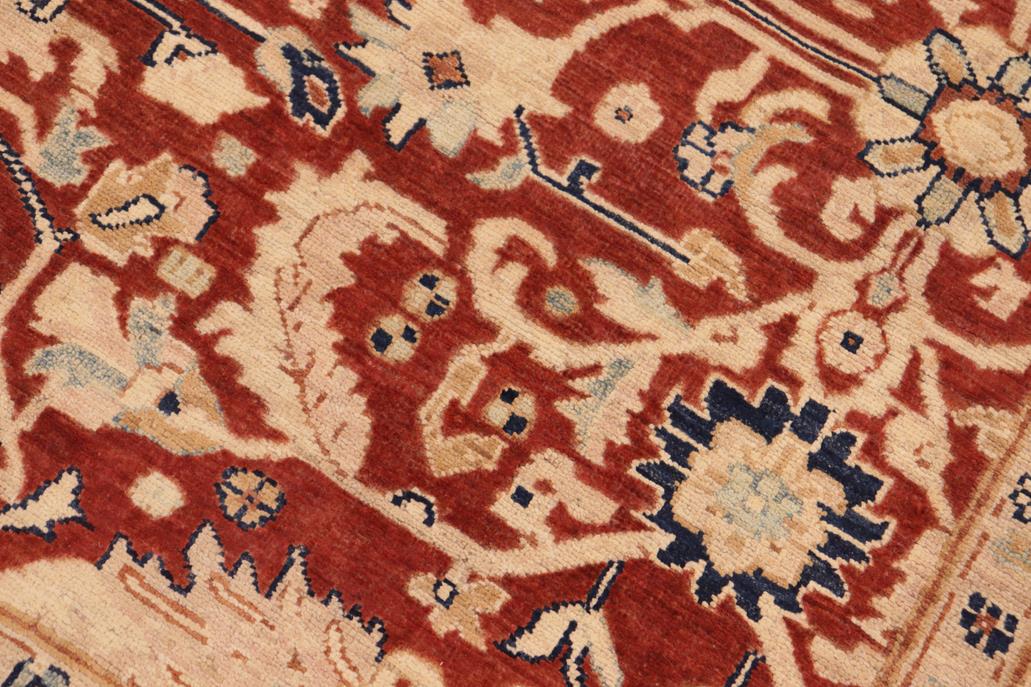 handmade Traditional Kafkaz Chobi Ziegler Rust Beige Hand Knotted RECTANGLE 100% WOOL area rug 8 x 9