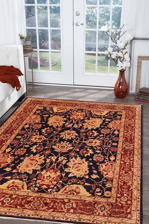 handmade Traditional Kafkaz Chobi Ziegler Blue Red Hand Knotted RECTANGLE 100% WOOL area rug 8 x 10