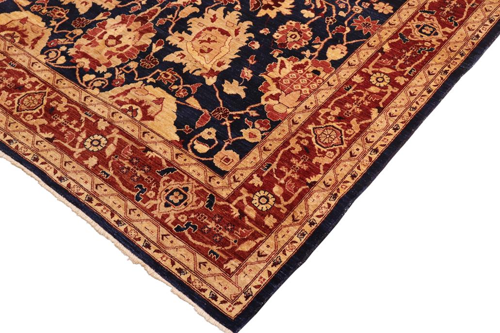 handmade Traditional Kafkaz Chobi Ziegler Blue Red Hand Knotted RECTANGLE 100% WOOL area rug 8 x 10