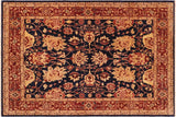 Oriental Ziegler Brianna Blue Red Hand-Knotted Wool Rug - 8'1'' x 9'9''