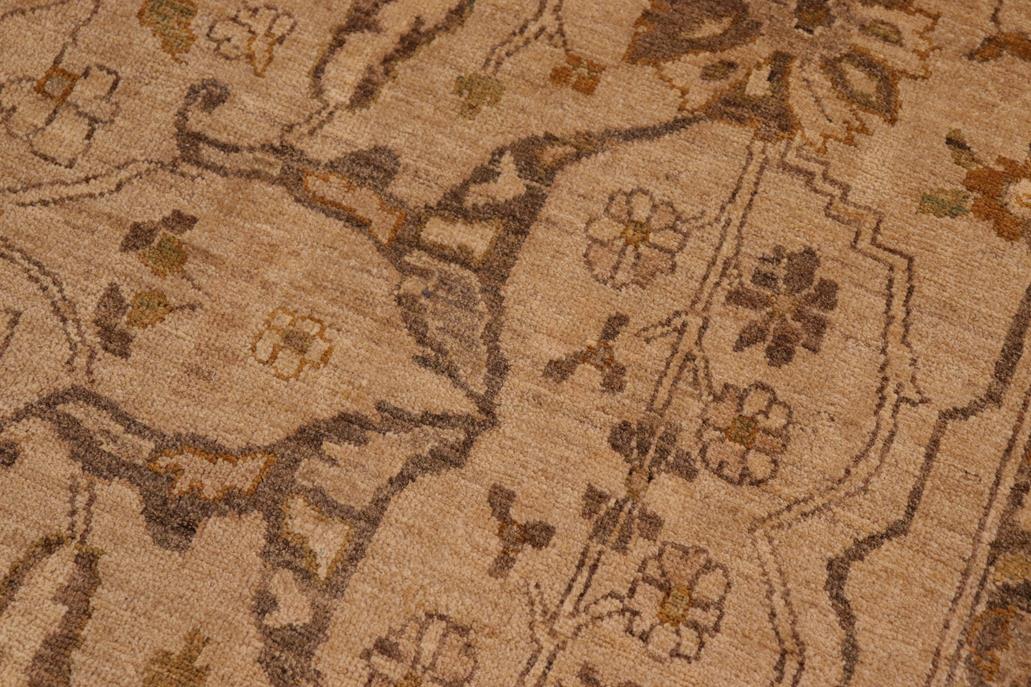 handmade Traditional Kafkaz Chobi Ziegler Taupe Tan Hand Knotted RECTANGLE 100% WOOL area rug 8 x 10
