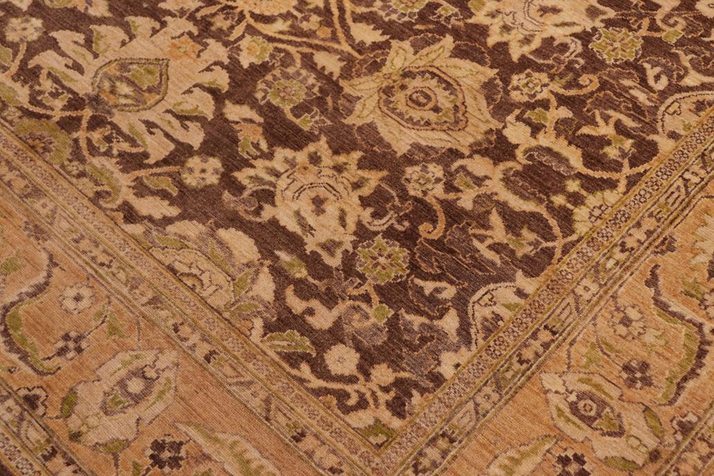 handmade Traditional Kafkaz Chobi Ziegler Brown Tan Hand Knotted RECTANGLE 100% WOOL area rug 8 x 10