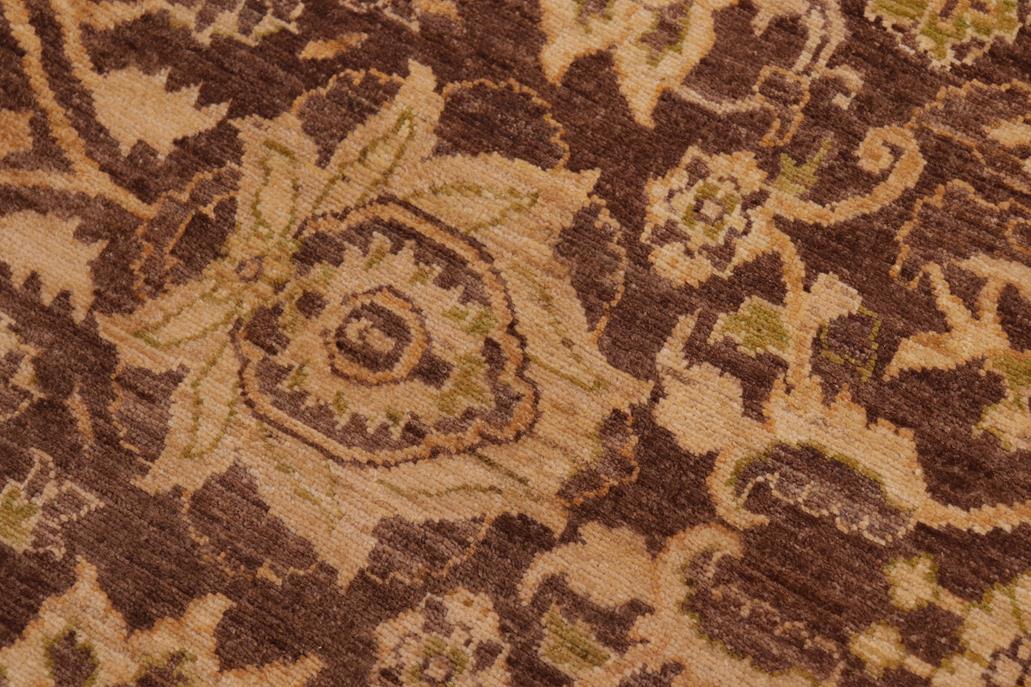 handmade Traditional Kafkaz Chobi Ziegler Brown Tan Hand Knotted RECTANGLE 100% WOOL area rug 8 x 10