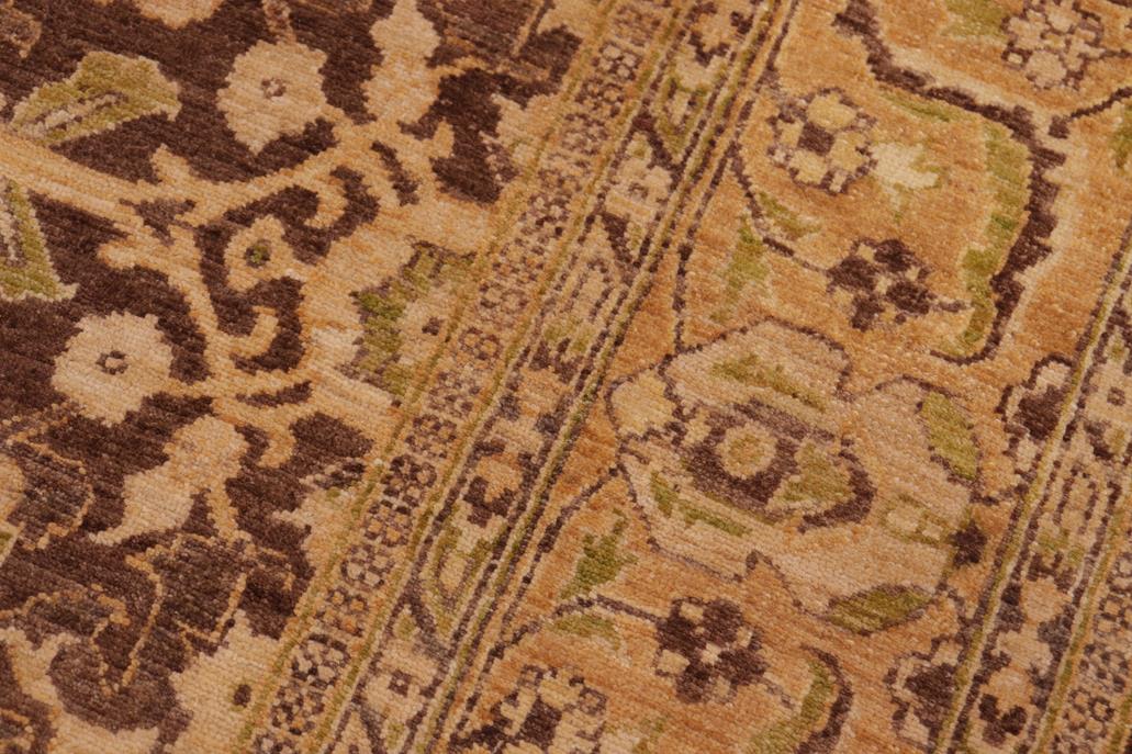 handmade Traditional Kafkaz Chobi Ziegler Brown Tan Hand Knotted RECTANGLE 100% WOOL area rug 8 x 10