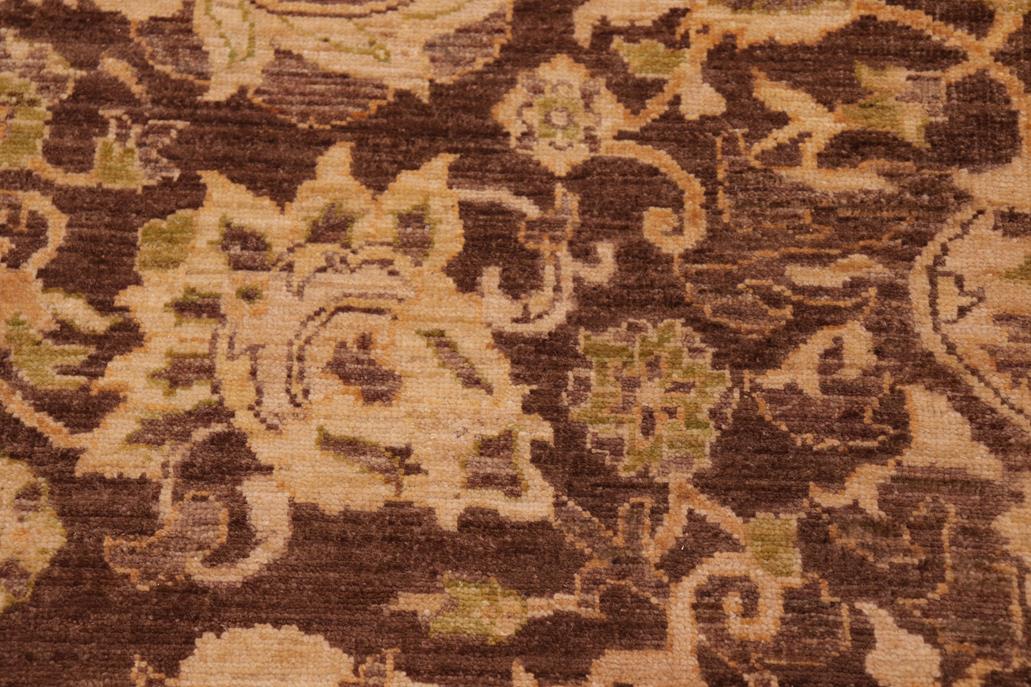 handmade Traditional Kafkaz Chobi Ziegler Brown Tan Hand Knotted RECTANGLE 100% WOOL area rug 8 x 10