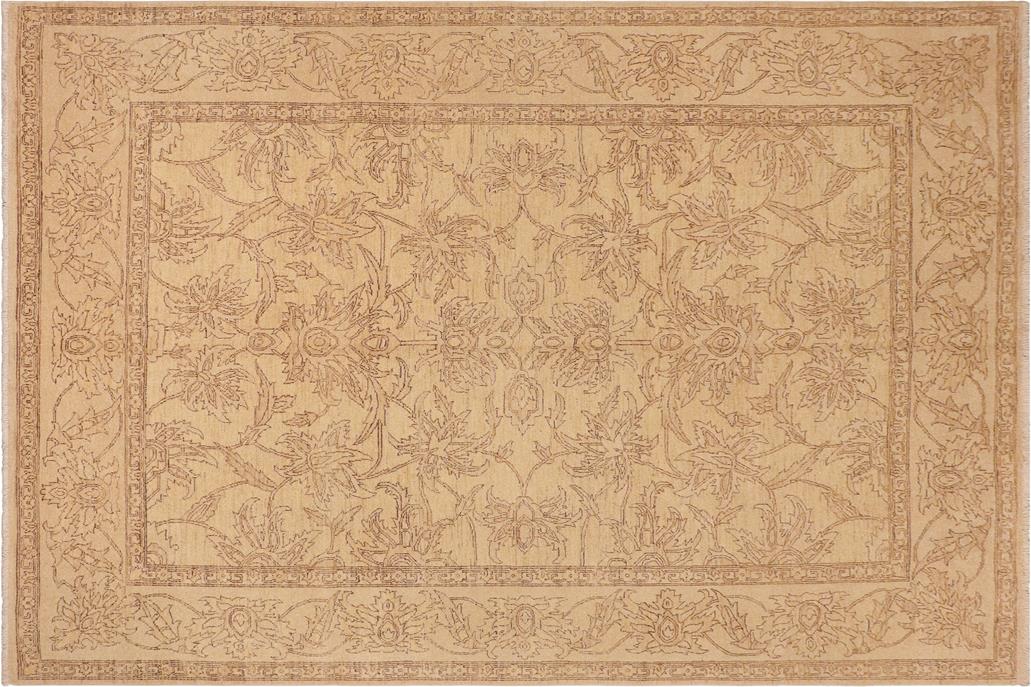 handmade Traditional Kafkaz Chobi Ziegler Tan Brown Hand Knotted RECTANGLE 100% WOOL area rug 8 x 10